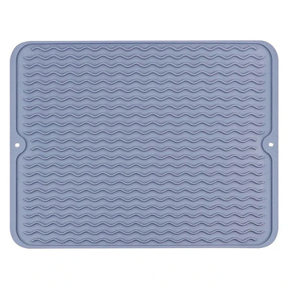Silicone Dish Drying Mat 40x30cm | Large Countertop & Sink Draining Mat, Heat-Resistant Trivet