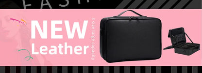 New PU Leather Cosmetic Bag for Women – Multi-Functional Portable Travel Makeup Storage Case