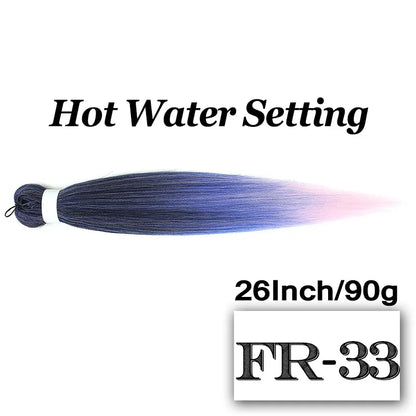26-Inch Pre-Stretched Braiding Hair Extensions – Synthetic Afro Crochet Braids for DIY, Jumbo Braid in Purple, Pink, Peach & Red