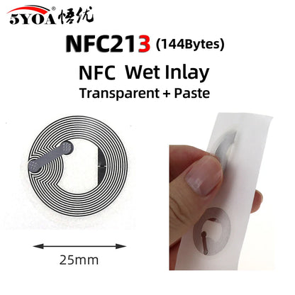 100PCS NFC Label Tag Stickers – 13.56MHz ISO14443A NTAG213 RFID for All NFC-Enabled Phones