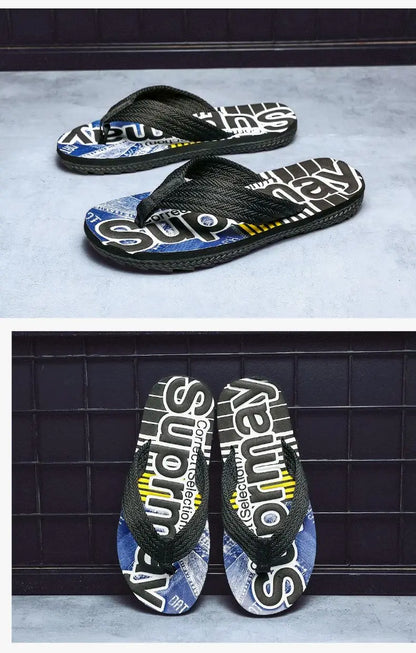 2023 Men’s Flip Flops – Trendy Anti-Skid Casual Beach Slides, Outdoor & Household Sandals