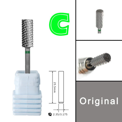 RolinStar 5.35 Small Barrel Silver Tungsten Steel Carbide Nail Drill Bits – Milling Cutter German Accessories
