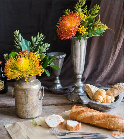 European Retro Iron Goblet Vase — Metal Flowerpot for Home, Living Room, Hotel & Flower Arrangement Decor