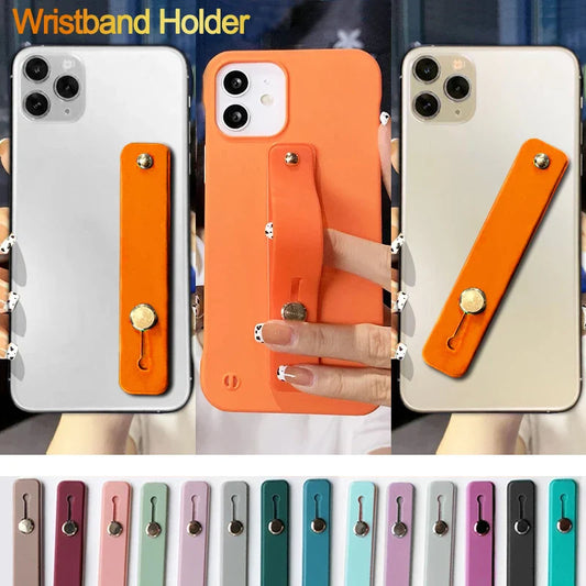 Versatile Wristband Phone Holder: Secure Grip for iPhone & Samsung - Universal Stand with Push-Back Socket Bracket