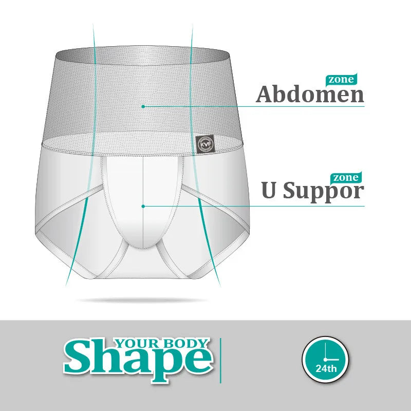 Men's High Waist Slimming Corset Panties – Body Shaper Compression Briefs for Belly Control & Weight Loss