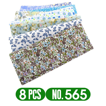 Teramila 7/8 Pcs Patchwork Quilt Fabrics Set - 30x30cm/25x25cm Cotton Sewing Cloth for Needlework and Handmade Projects