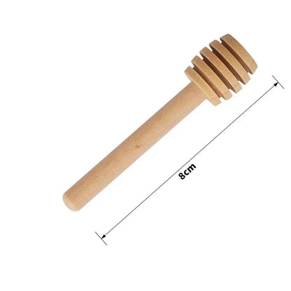100-Pack High-Quality Wooden Honey Dipper Sticks - Long Handle Jar Spoons for Efficient Honey Stirring, Practical Kitchen Tools