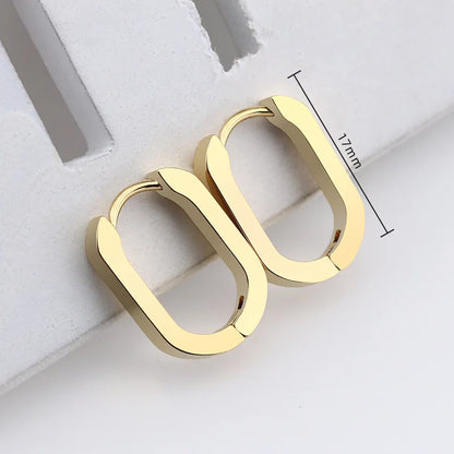 MEYRROYU Stainless Steel Mini Hoop Earrings – 3 Color Geometric Jewelry for Women & Men