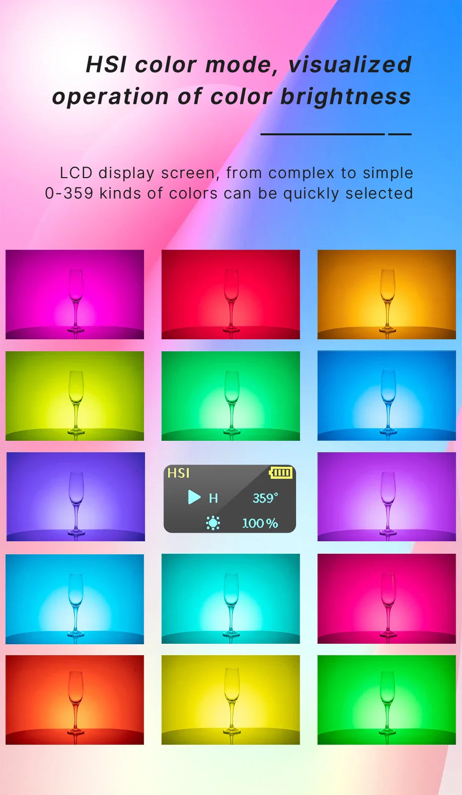 Ulanzi VL120 Full Color RGB Video Light – Dimmable 2500K-9000K LED Photography & Vlog Fill Light for Cameras