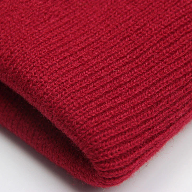 Solid Unisex Beanie – Soft Warm Wool Blend Knitted Cap for Men and Women, Autumn Winter Skullcap, Ski Hat, 24 Colors