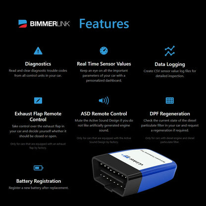Vgate vLinker BM ELM327 for BMW – WiFi Bluetooth 4.0 OBD2 Car Diagnostic Scanner, Auto Scan Tool, Bimmercode ELM 327 V1.5