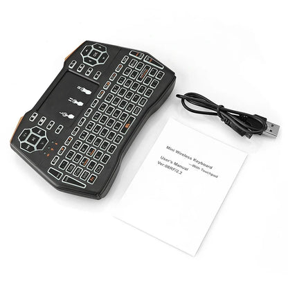 i8 Plus 2.4GHz Mini Wireless Keyboard: Non-Backlit English Russian Air Mouse Remote Control with Touchpad for Android TV Box, PC