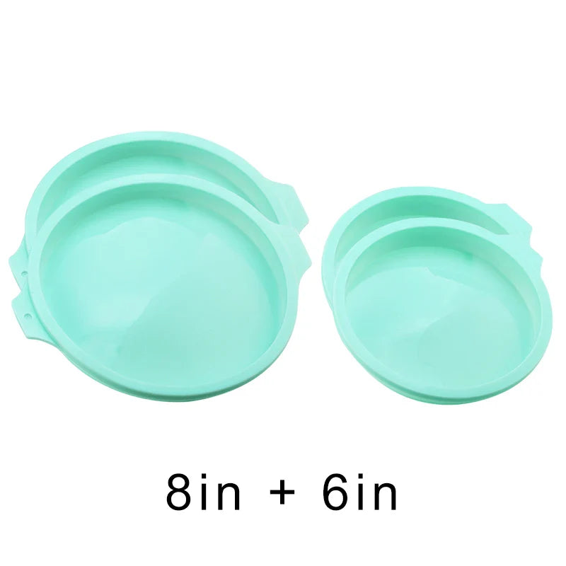 FAIS DU Silicone Cake Pan Set – 2-8pcs 4/6/8inch Round Molds for Rainbow Cake & Mousse Baking