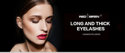 RED SIREN Wet Manga Lashes – Long, Thick Natural Fake Eyelashes for Korean Makeup Fashion