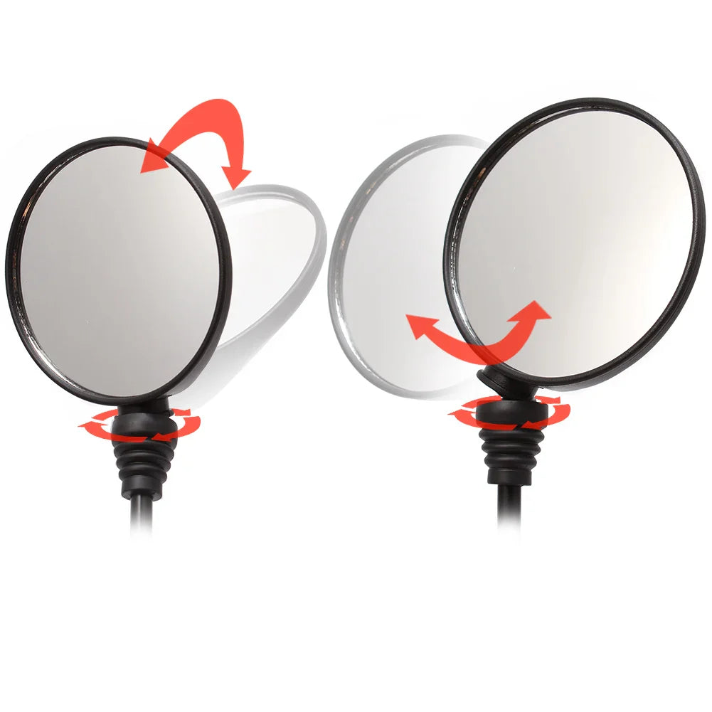 Universal Motorcycle Rearview Mirror 10mm (Black) — Folding Round Anti-Fall Side Mirror