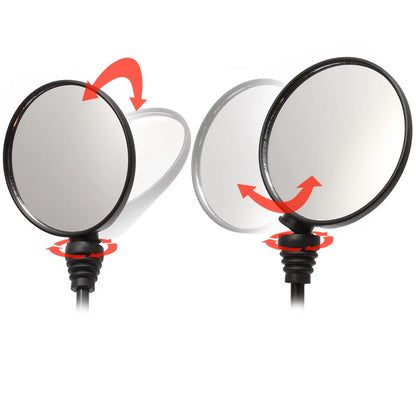 Universal Motorcycle Rearview Mirror 10mm (Black) — Folding Round Anti-Fall Side Mirror