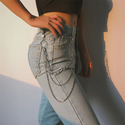 Vintage Metal Tassel Keychain – Long Rock Hipster Pant & Jean Clip Accessory for Women