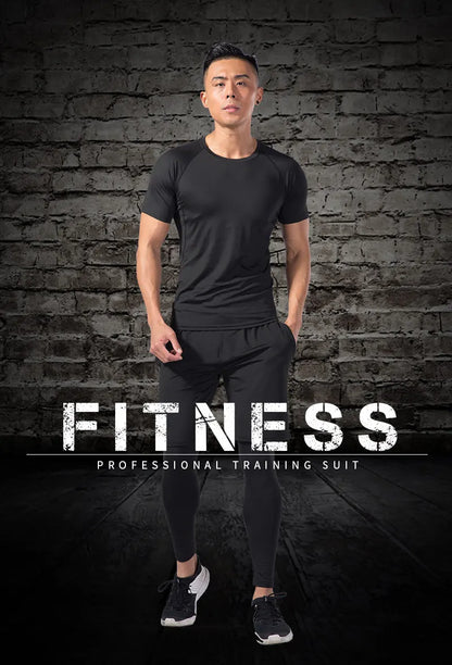 2-Piece Men’s Compression Sportswear Set — Gym, Yoga, Workout & Jogging Tracksuit