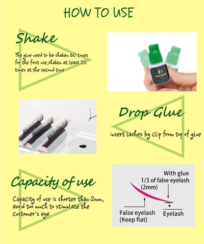IB Ultra Super Glue for Eyelash Extensions — 5ml Korean Fast-Drying Strong Lash Adhesive, Long-Lasting