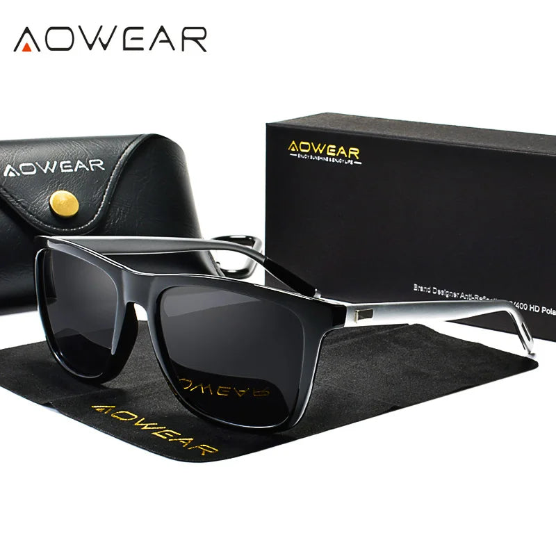 AOWEAR HD Night Vision Glasses – Polarized Yellow Lens Sunglasses for Men, Safe Driving Goggles