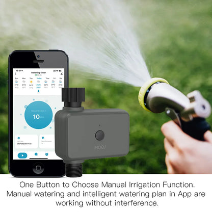 MOES Smart Tuya Bluetooth Garden Water Timer – Programmable Automatic Irrigation with Rain Delay, Hub Required