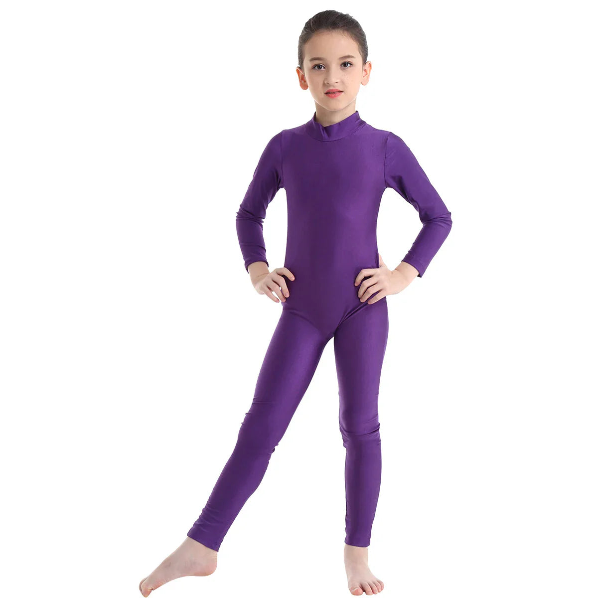 Kids Girls Full Body Gymnastics Bodysuit, Ballet Dance Jersey Leotard, Jumpsuit Sports Unitard, Children Dancewear and Sportswear