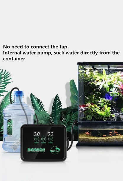Intelligent Spray System for Reptiles – Mist Rainforest Tank Kit with Electronic Timer, Fogger & Humidifier for Terrariums