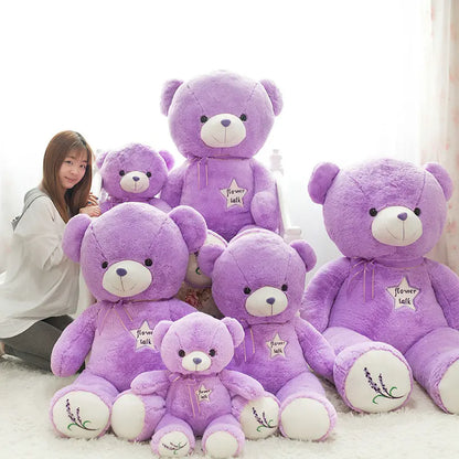 Cute Purple Bear Plush Toy - Soft Stuffed Animal Doll Gift for Kids, Classmates & Graduation