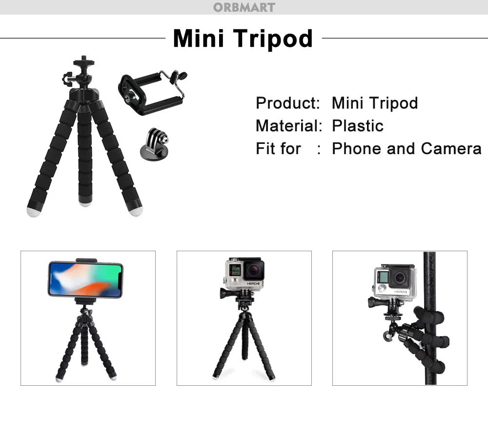 ORBMART GoPro Accessories Set Compatible with Hero 4–13 Black, Mounts for DJI, Insta360, SJCam Action Cameras