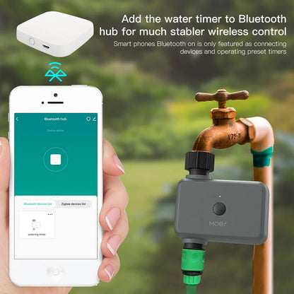 MOES Smart Tuya Bluetooth Garden Water Timer – Programmable Automatic Irrigation with Rain Delay, Hub Required