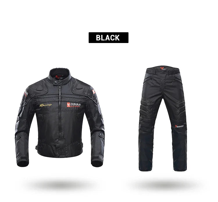 DUHAN Windproof Motocross Jacket & Pants for Men – Wear-Resistant Motorcycle Gear with Body Armor, Winter Moto Clothing
