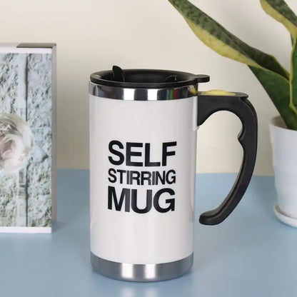 NEW!!! Stainless Steel Self-Stirring Coffee Cup with Custom Logo - Battery or Rechargeable