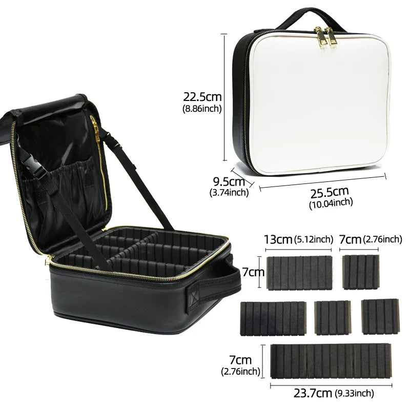 New PU Leather Cosmetic Bag for Women – Multi-Functional Portable Travel Makeup Storage Case
