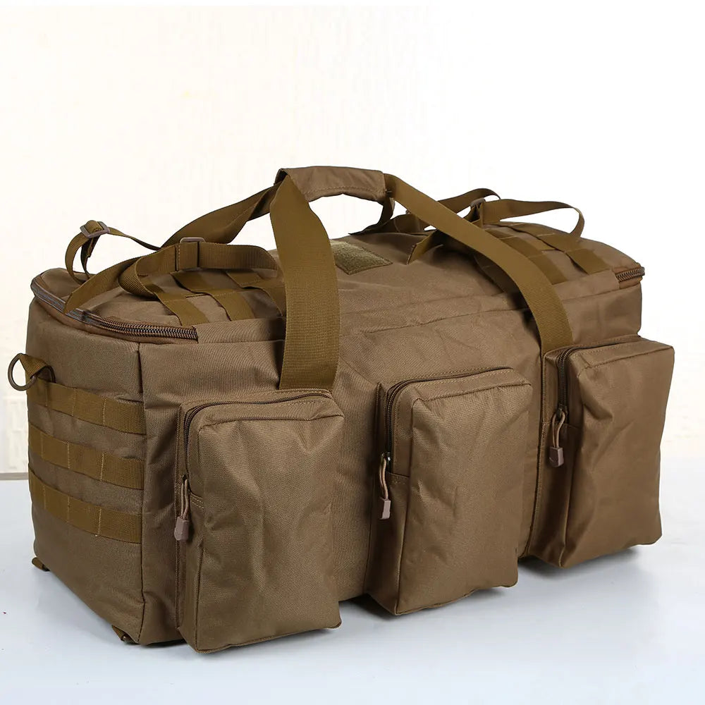 55L Tactical Duffel Bag – Large Camping Backpack for Hiking, Mountaineering, Travel & Gym, Men's Weekend Utility Bag