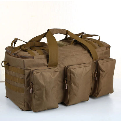 55L Tactical Duffel Bag – Large Camping Backpack for Hiking, Mountaineering, Travel & Gym, Men's Weekend Utility Bag