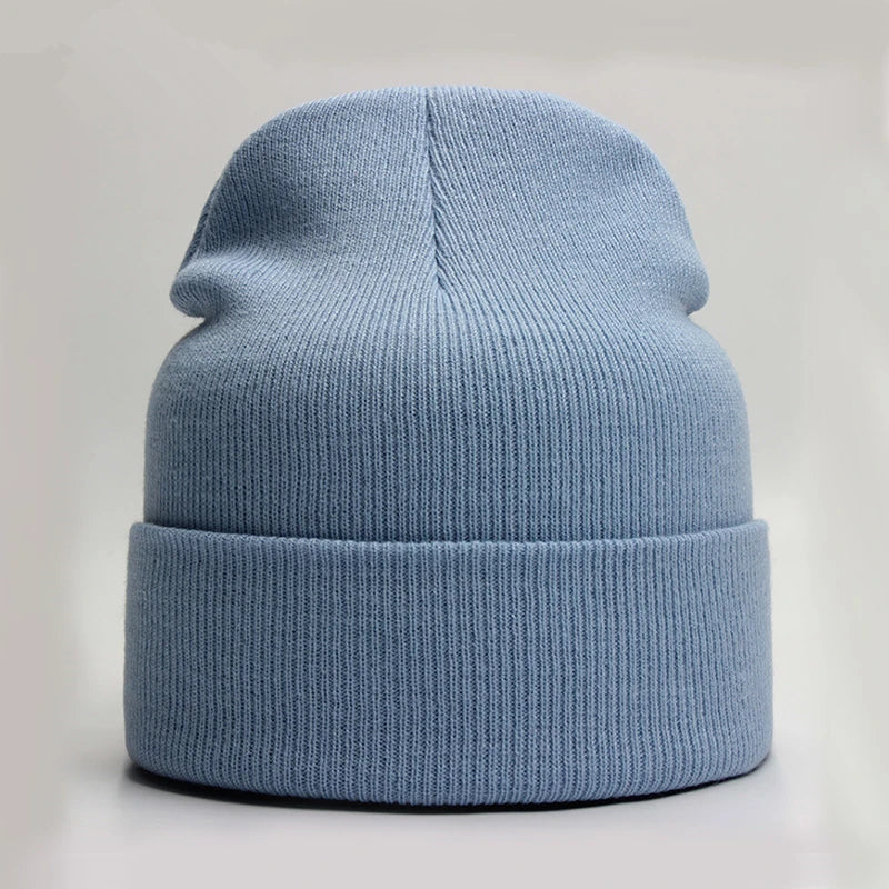 Solid Unisex Beanie – Soft Warm Wool Blend Knitted Cap for Men and Women, Autumn Winter Skullcap, Ski Hat, 24 Colors