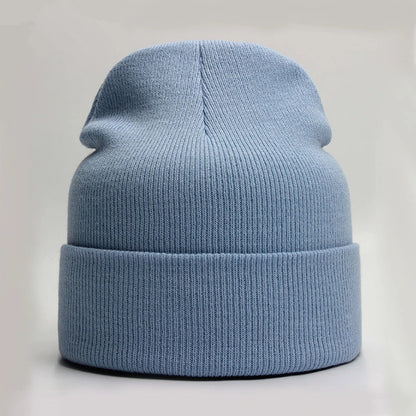 Solid Unisex Beanie – Soft Warm Wool Blend Knitted Cap for Men and Women, Autumn Winter Skullcap, Ski Hat, 24 Colors