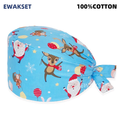 Unisex Soft Scrub Cap – Cartoon Print Surgical Hat for Men and Women, Operating Room Nursing Accessories