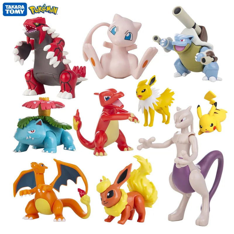 Pokemon 4-13cm Anime Figures – Pikachu, Mewtwo, Charmander, Blastoise Action Model Toy Gifts
