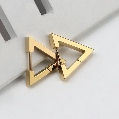 MEYRROYU Stainless Steel Mini Hoop Earrings – 3 Color Geometric Jewelry for Women & Men