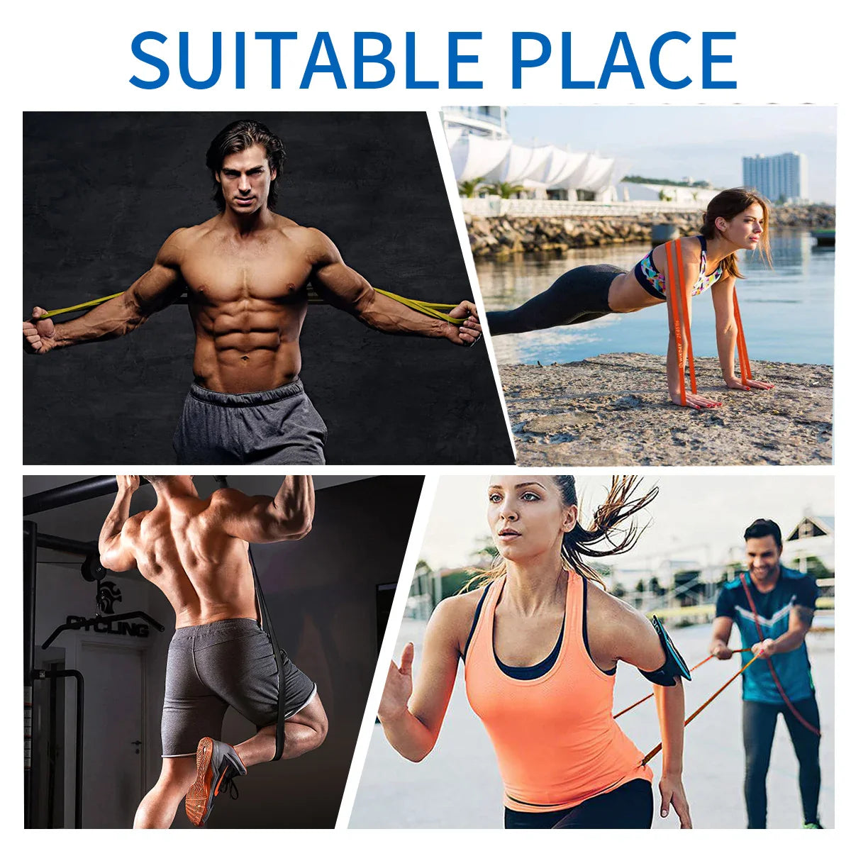 Natural Rubber Resistance Band — 41"/208cm Fitness, Bodybuilding & Yoga Pull-Up Belt