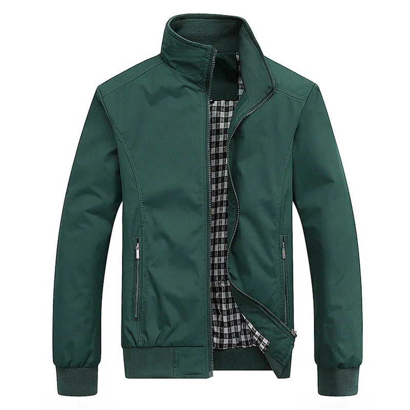 2025 Spring Autumn Men's Bomber Jacket – Casual Solid Slim Fit, Baseball Style, M-6XL & 8XL Sizes