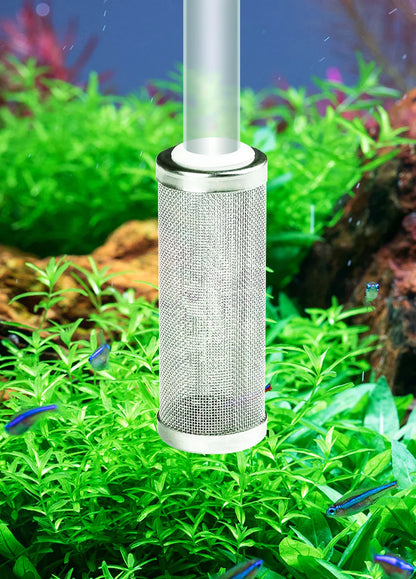 12/16mm Aquarium Inflow Inlet Filter – Stainless Steel Mesh Net Guard, Fish Tank Intake Strainer & Prefilter Cover