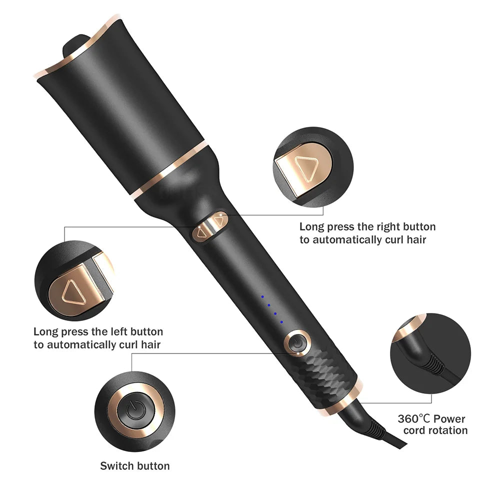 Automatic Hair Curler | Ceramic Rotating Air Curling Iron | Air Spin Wand Styler Curl Machine for Magic Curls