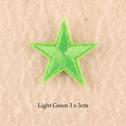 Stars Embroidered Iron-On Patches – Gold, Silver & Colorful Appliqué Stickers for Clothing, Jackets, Bags & DIY Craft Decoration