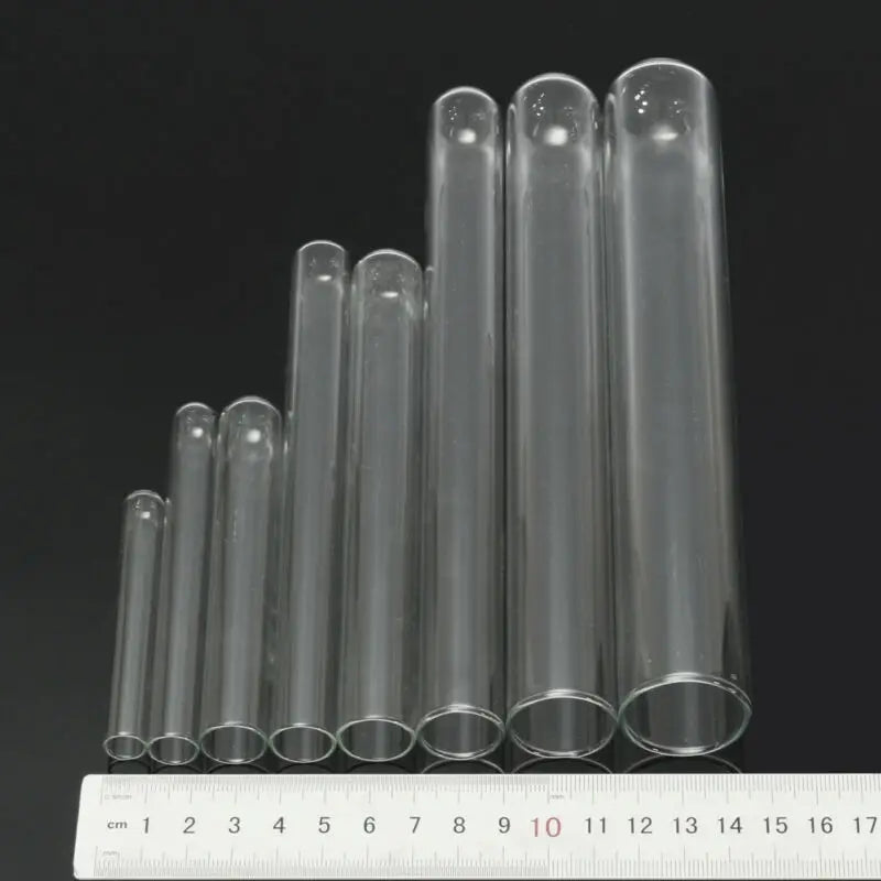 5-Piece Borosilicate Glass Test Tubes — Transparent U-Shaped Bottom, 10mm–30mm, Laboratory & School Educational Supplies