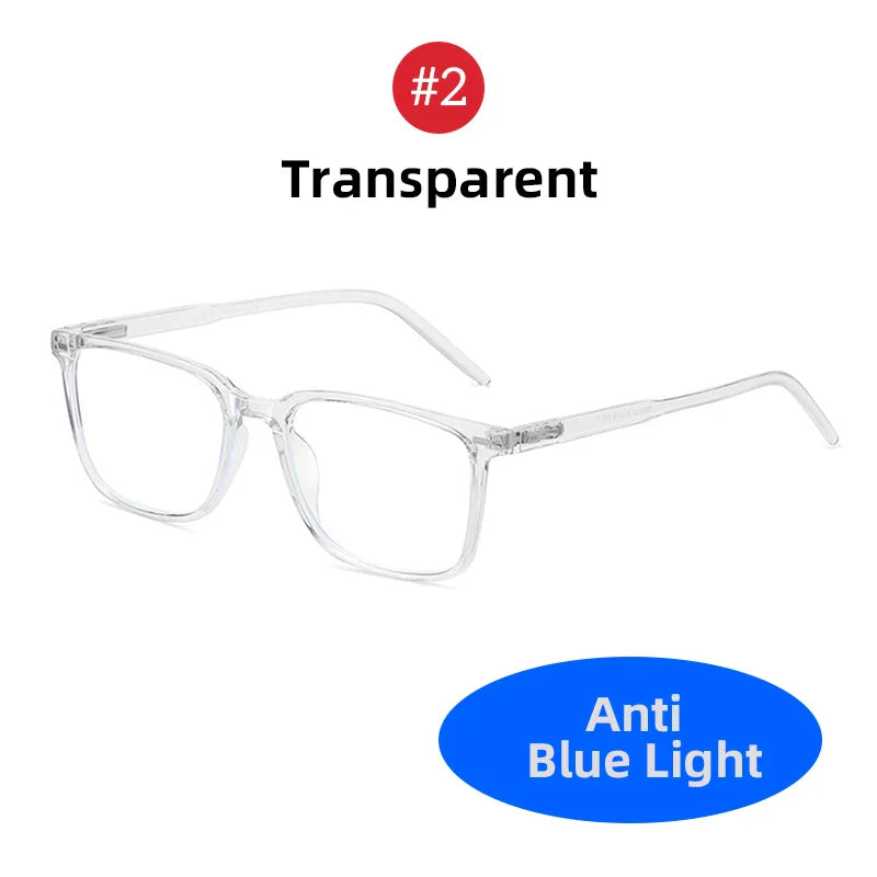 2025 Trending Blue Light Blocking Glasses for Men – TR90 Matte Black Gaming & Computer Eyewear, Transparent Fashion Frame