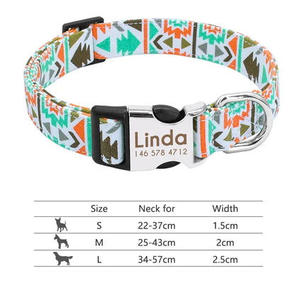 Adjustable Nylon Dog & Cat Collar – Personalized ID Collar with Engraved Name Buckle, Anti-Lost for Small, Medium & Large Pets