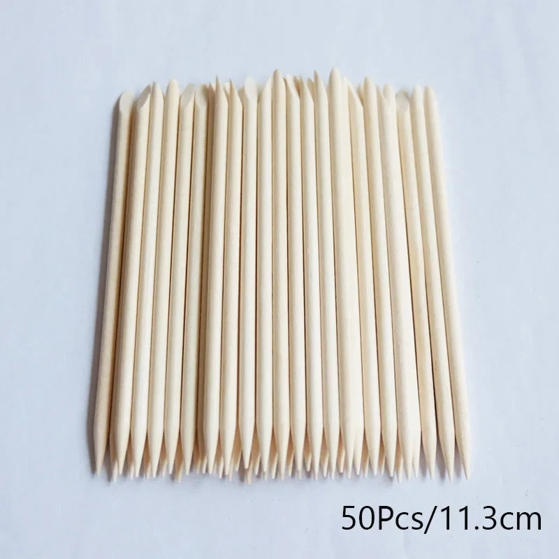 Lurayee Orange Wood Nail Cuticle Pusher – Manicure Tool for Nail Art, Gel Polish, and Nail Design