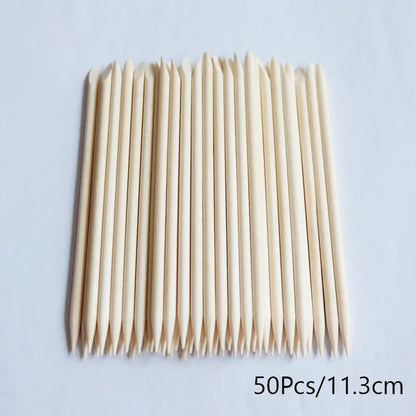 Lurayee Orange Wood Nail Cuticle Pusher – Manicure Tool for Nail Art, Gel Polish, and Nail Design